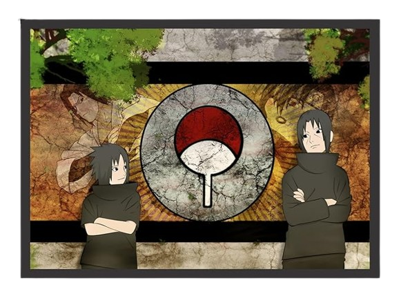 Quadro Decorativo Uchihas [33×24 Base MDF, Frontal Acetato Cristalino